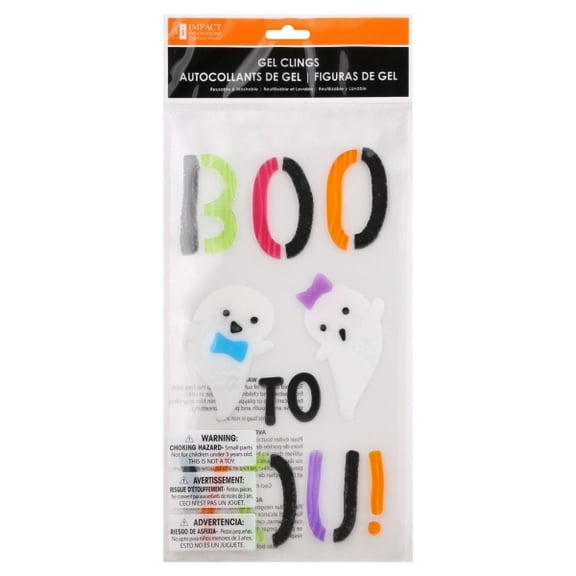 Impact Innovations 82344D 6 x 12 in. Halloween Gel Clings Ghost- pack of 24