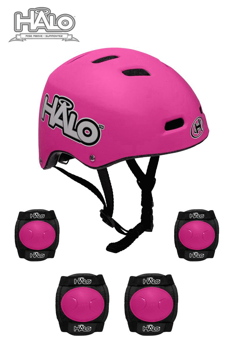 HALO 3 in 1 Helmet and Protective Pad Combo Set - Pink