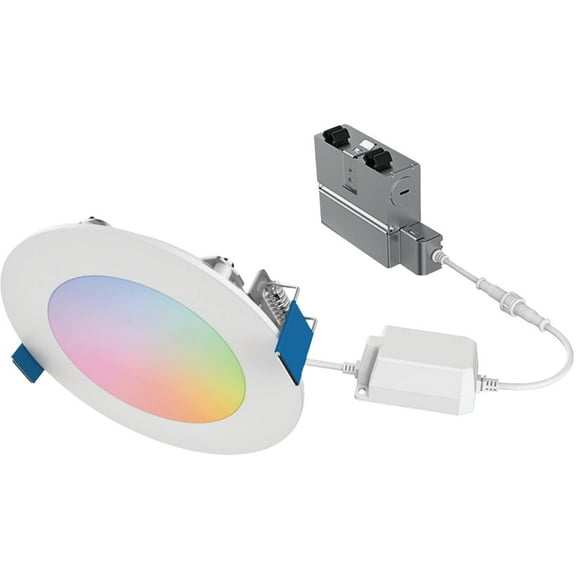 HALO 4 Smart Wi-Fi Slim Canless Recessed LED Downlight Powered by WiZ Pro, Dimmable Full Color with Smart Home Integration - HLB4069WZRGBWMWR