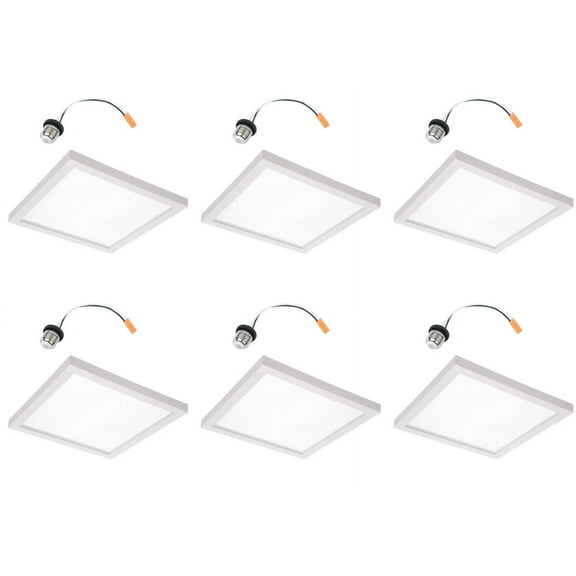 HALO 5" / 6" Square Surface Mount LED Downlight 3000K White 1135 lumens (6 pack)