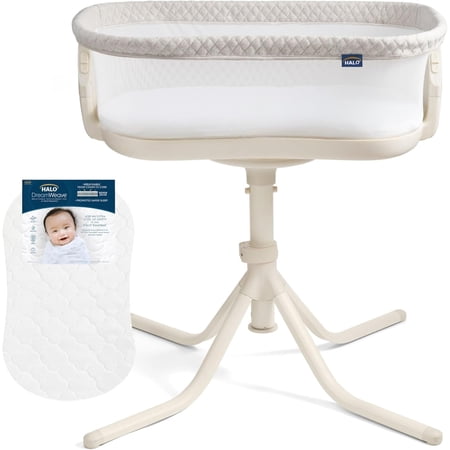 HALO BassiNest 4.0 Air Swivel Baby Bedside Bassinet with 360° Rotation and Mesh Walls, Oat