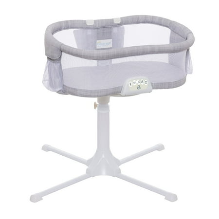 HALO Bassinest Luxe Plus 360° Swivel Sleeper, Grey Melange with Storage Caddy and Fitted Sheet