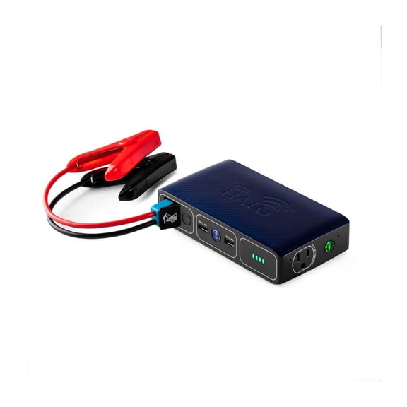 HALO Bolt ACDC Wireless 44400mWh Jump-Starting Portable Power Bank with AC Outlet, Wireless Charger, and Light (Black Graphite)