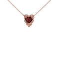 thumbnail image 1 of HALO DIAMOND HEART-SHAPED PERSONALIZED GENUINE BIRTHSTONE AND NECKLACE IN ROSE GOLD :  14K  Pendant with 18" chain  Blue Topaz (December), 1 of 1