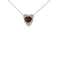 thumbnail image 1 of HALO DIAMOND HEART-SHAPED PERSONALIZED GENUINE BIRTHSTONE AND NECKLACE IN WHITE GOLD :  10K  Pendant with 22" chain  Blue Topaz (December), 1 of 1