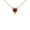 thumbnail image 1 of HALO DIAMOND HEART-SHAPED PERSONALIZED GENUINE BIRTHSTONE AND NECKLACE IN YELLOW GOLD :  10K  Pendant with 20" chain  Blue Topaz (December), 1 of 1