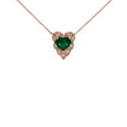 thumbnail image 1 of HALO DIAMOND HEART-SHAPED PERSONALIZED (LC) BIRTHSTONE AND NECKLACE IN ROSE GOLD :  10K  Pendant with 22" chain  Alexandrite (June), 1 of 1