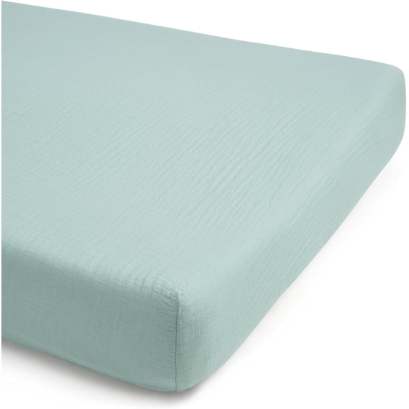 HALO Full-Size Fitted Crib Sheets, Calm Sage, 2-Pack