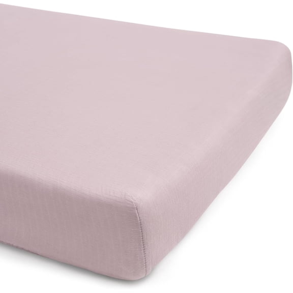 HALO Full-Size Fitted Crib Sheets, Mauve, 2-Pack
