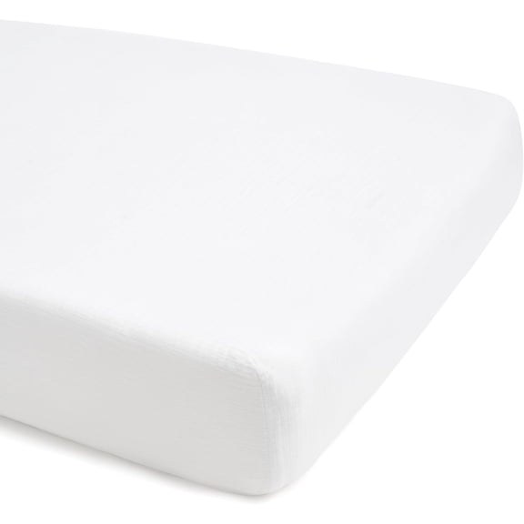 HALO Full-Size Fitted Crib Sheets, White, 2-Pack