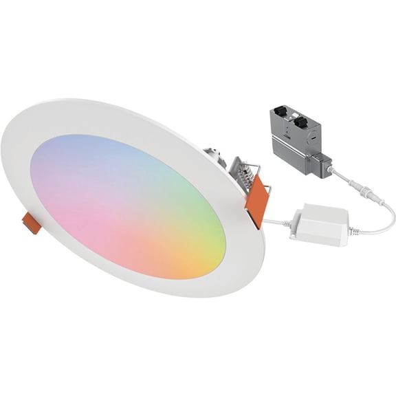 HALO HLB 6 in. Color and Tunable White Slim Canless Smart Wi-Fi LED Recessed Downlight with WiZ Pro