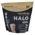 thumbnail image 1 of HALO Hydration Iced Vanilla Latte Electrolyte Drink Mix with Caffeine, 1g Sugar, 24 Count, 1 of 5