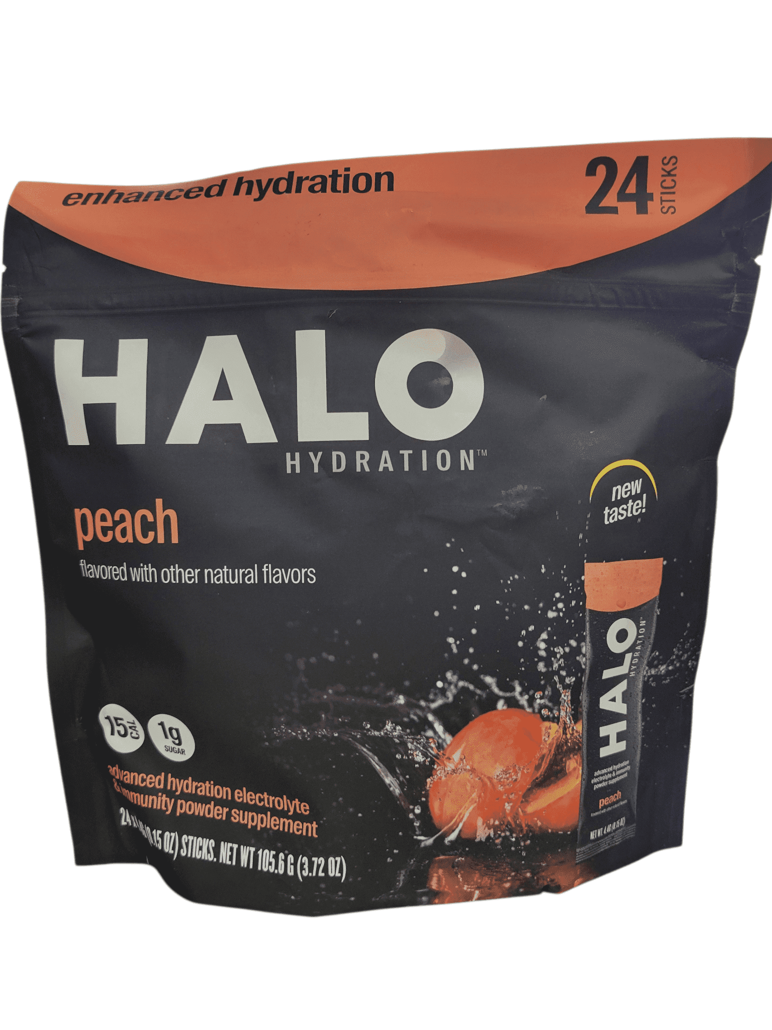 Halo Enhanced Hydration 24 Sticks (0.15 oz) Peach Electrolyte Powder