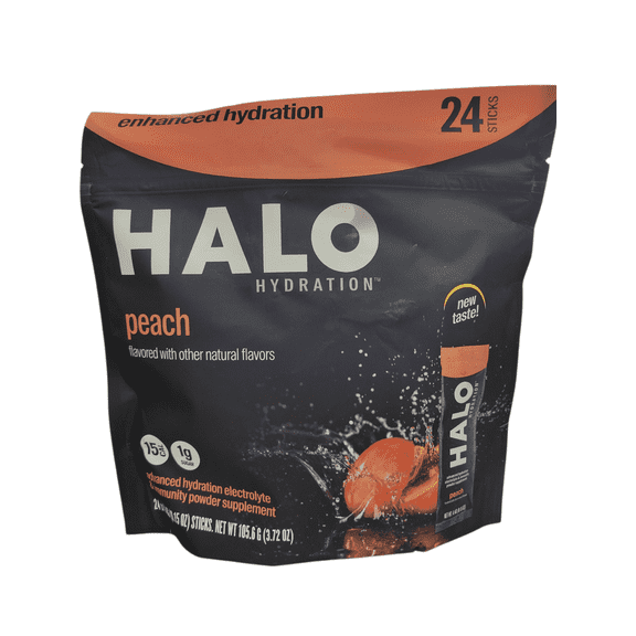 Halo Enhanced Hydration 24 Sticks (0.15 oz) Peach Electrolyte Powder