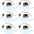 thumbnail image 1 of HALO LT Recessed LED Retrofit Trim - Wet Rated, 2700K, White - 6 Pack, 5/6 Inch, 1 of 7