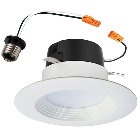 HALO 4 inch Recessed LED Can Light – Retrofit Ceiling & Shower Downlight – 3000K -Baffle White Trim (6 Pack)