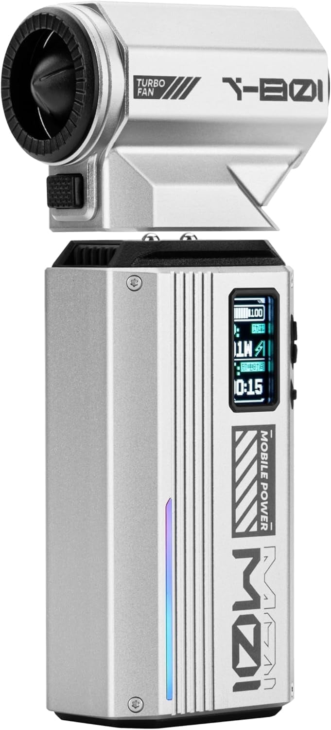HALO Modular Mini Turbo Fan with 10000mAh Powerbank kit Aluminum Body Portable Handheld Fan Air Duster Desk Fan 90000 RPM Motor