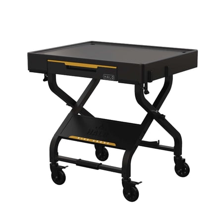 HALO Outdoor Grill Cart for Countertop Appliances, Collapsible Design with Storage Drawer