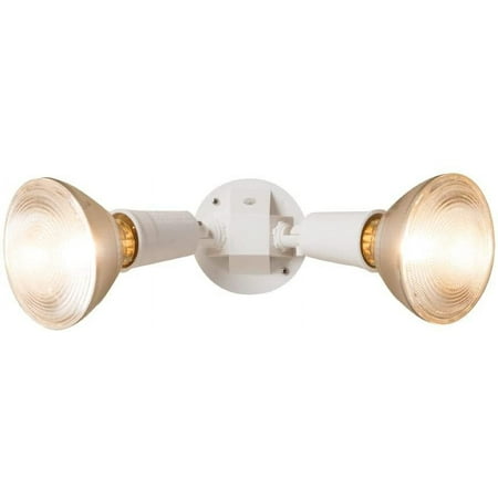 HALO PWT250PCW 300W 2-Lamp Outdoor PAR Twin Head Dusk to Dawn Flood Light, White