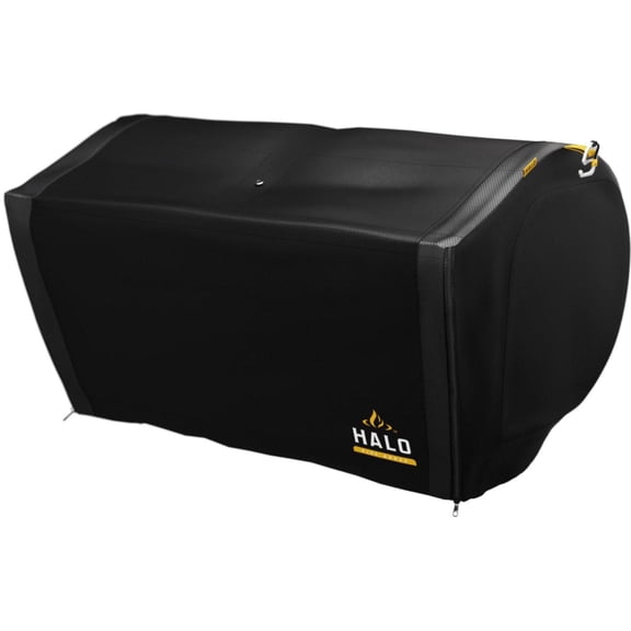 HALO Prime300 Custom Fit Weatherproof PVC Coated Pellet Grill Cover, Black