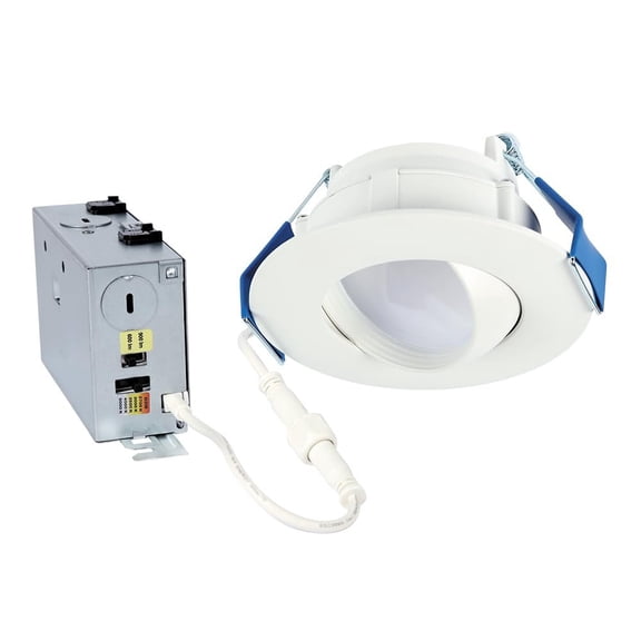 HALO RA 4-Inch Canless LED Recessed Downlight with Adjustable Gimbal, Selectable Lumens and Color Temperatures, Dim-to-Warm - RA6LS9FSD2W1EWHDM