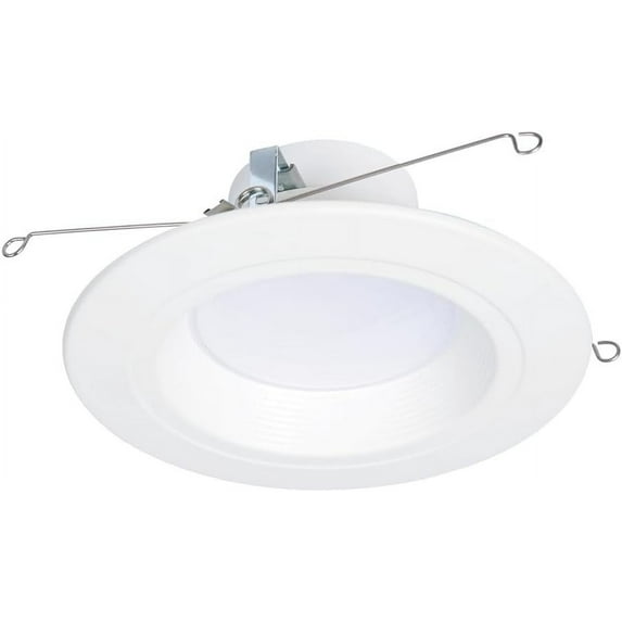 HALO RL Series 5/6 inch Recessed LED Light Retrofit Ceiling & Shower Downlight, Selectable CCT and Selectable Lumens, Dim to Warm, Matte White Retrofit Baffle Trim, 900/1200 Lumens