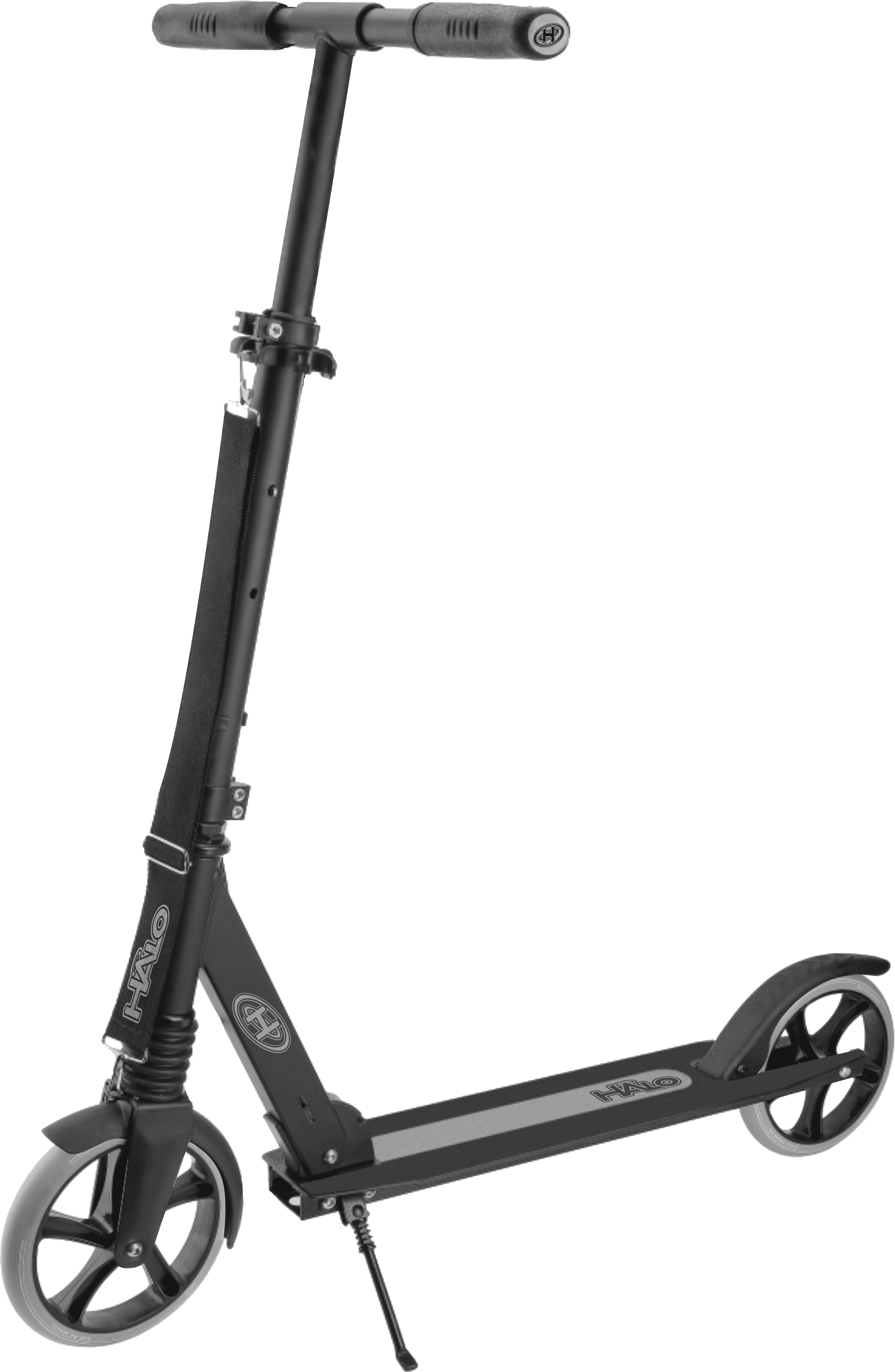 HALO Rise Above Kids 6" Wheel Scooter - Black - 5+ Folding, Carrying Strap and Kickstand 160 lbs
