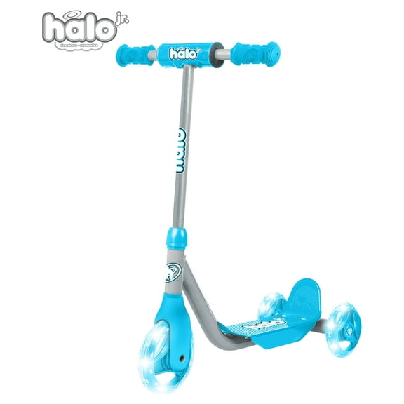 HALO Rise Above Jr. 3 Wheel Scooter - Blue - Unisex - Super Bright Light-up Wheels