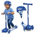 thumbnail image 1 of HALO Rise Above Jr 3 Wheel Toddler Scooter and Helmet Set - Blue 2+ - Light up Wheels and Adjustable Helmet, 1 of 11