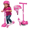 thumbnail image 1 of HALO Rise Above Jr 3 Wheel Kids Scooter & Helmet - Pink 3+ - Super-Bright Light up Wheels - Unisex, 1 of 11
