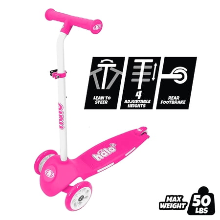 HALO Rise Above Jr. 3 Wheel Scooter - Hot Pink - 50lbs - 2+ - Unisex