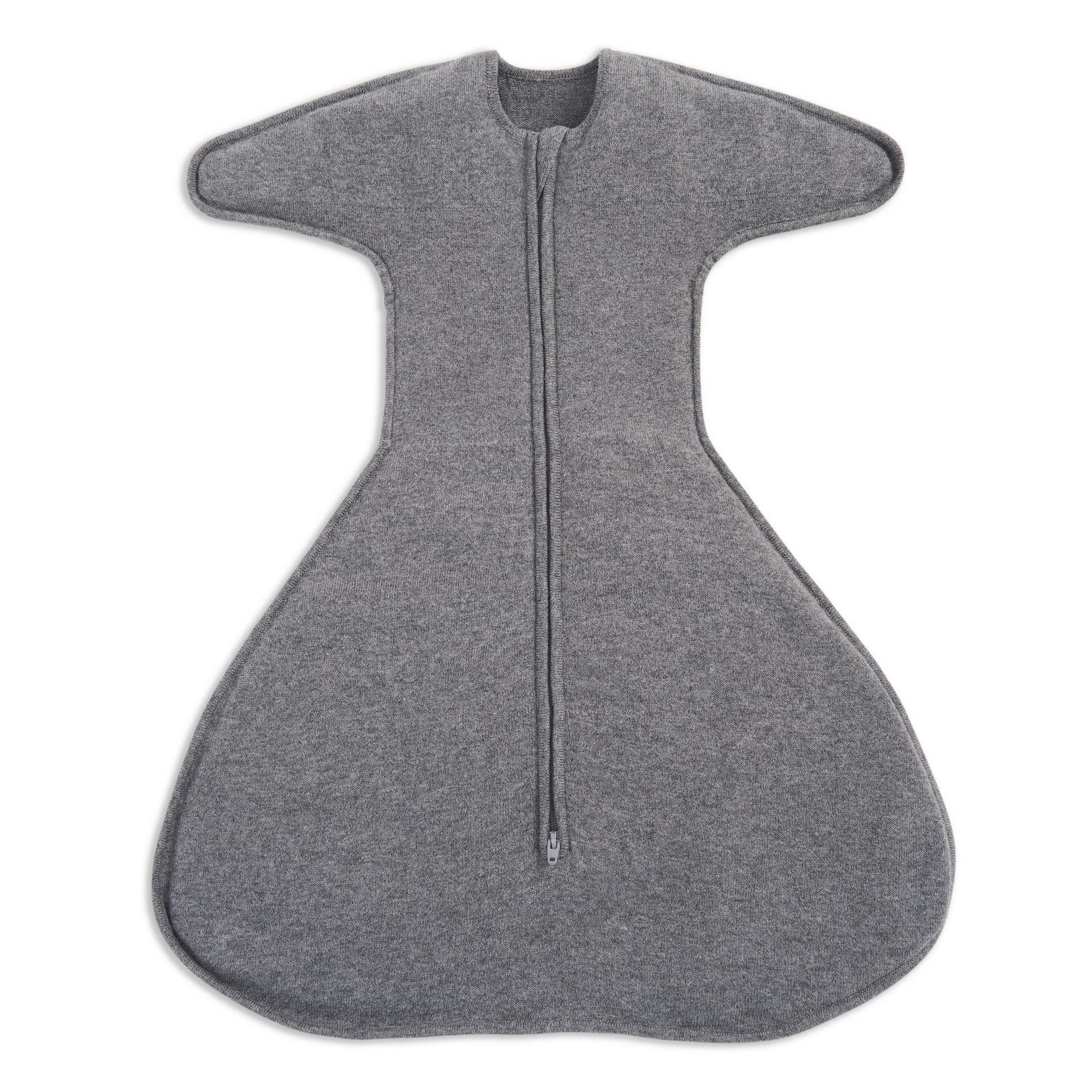 HALO SleepSack SwaddleStretch, Arms Up or Extended Arms, Newborn Baby Swaddle, 0 – 3 months, 0.5 TOG, Grey