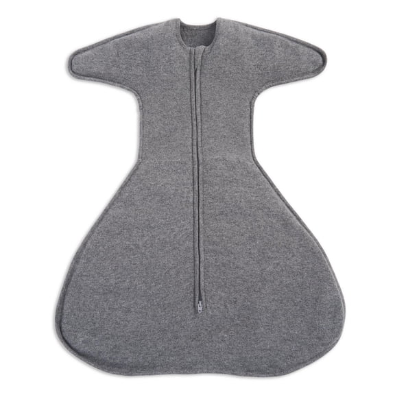 HALO SleepSack SwaddleStretch, Arms Up or Extended Arms, Newborn Baby Swaddle, 0 3 months, 0.5 TOG, Grey