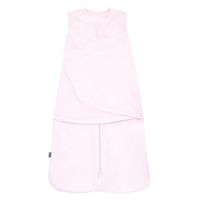 HALO Cotton SleepSack Swaddle, 3-Way Adjustable Wearable Blanket, TOG 1.5, Solid Pink, Girls, Infant, Small, 3-6 Months