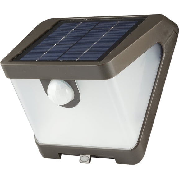 HALO Solar Outdoor LED Light Motion Sensor Flood & Security Wedge Light 120 Degree Coverage - Bronze