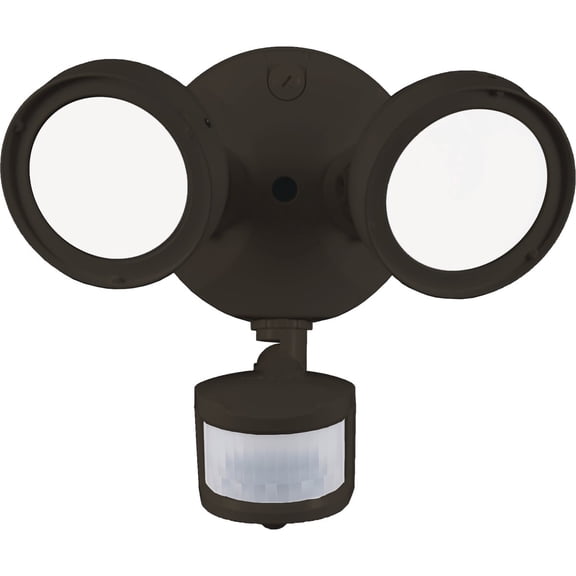 HALO TGS Outdoor Inegrated LED Motion Sensor Flood & Security Light Twin Round Head Bronze