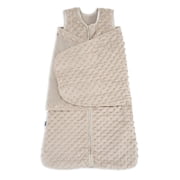 HALO 3-Way Adjustable Velboa Baby Sleepsack Swaddle, Fawn Grey Plush Dots, Size 0-3 Months