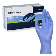 HALYARD AQUASOFT Nitrile Exam Gloves Box of 300, Blue - 3.1 mil, 9.5 Inches Size X-Small, Non Sterile, Powder-Free Disposable Gloves, 43932