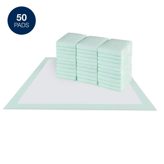 HALYARD Premium Disposable Underpads, 30 x 36 Inches Chux Pads - Light Green, Case of 50 - Incontinence Bed Pads for Adults with Airlaid Core for Moisture and Odor Control