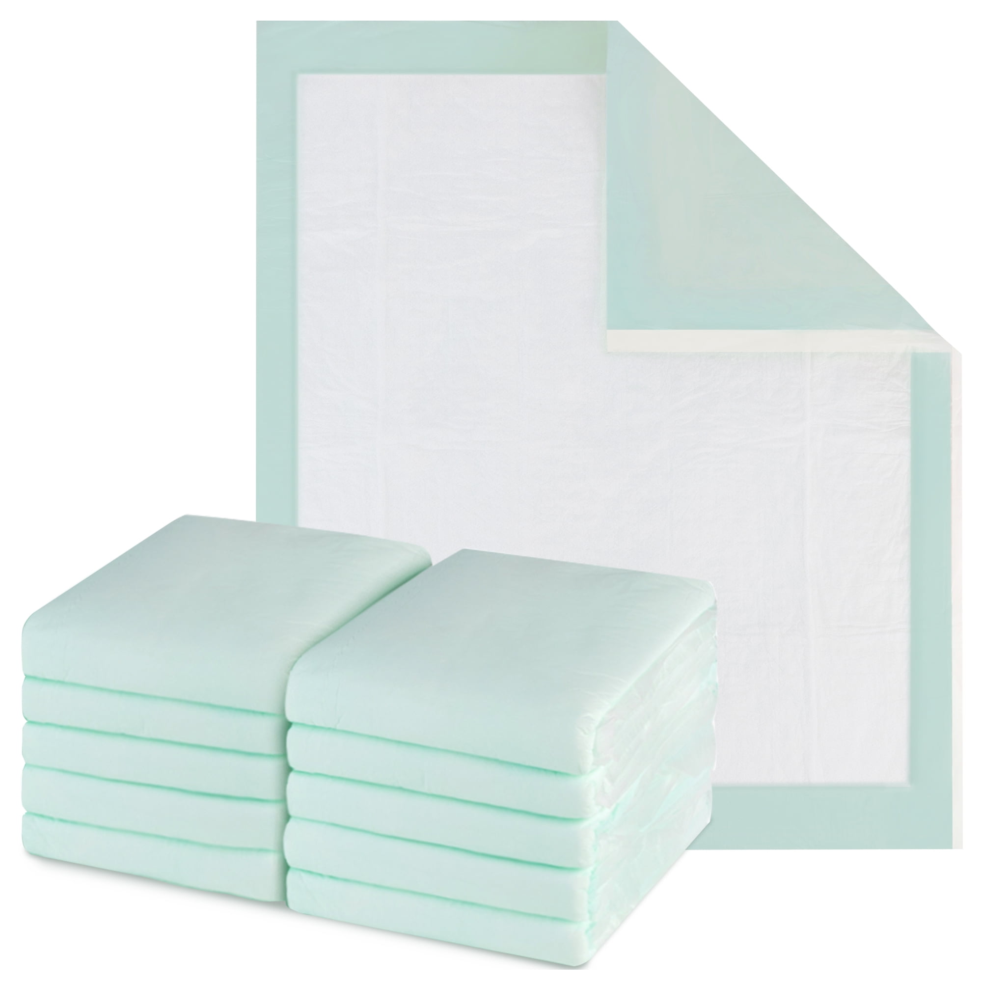 HALYARD Disposable Standard Underpads Incontinence Bed Pads, 30"x36 Lt. Green-Comfortable Chucks Pads, Disposable, for Adults-Soft Bed Pads for Elderly/Adult Patients, 48824 Pack of 10