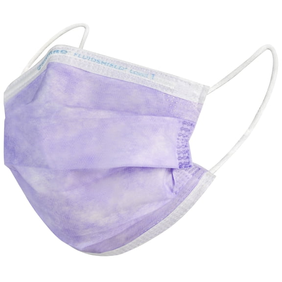HALYARD FLUIDSHIELD 1 Disposable Procedure Mask with SO SOFT Lining and SO SOFT Earloops, Lavender, 25868 (Case of 500)