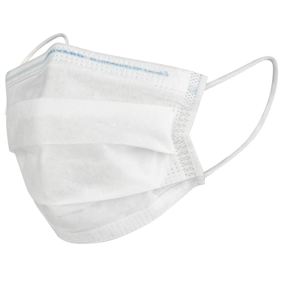 HALYARD FLUIDSHIELD 1 Fog-Free Disposable Procedure Mask, with SO SOFT Lining and SO SOFT Earloops, Pleat-Style, White, 41802 (Box of 50)