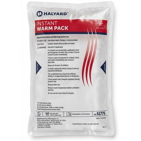 HALYARD Hot Compress Disposable Instant Warm Packs Heat Therapy Pain Relief 6 x 9 Inches, 24 Packs Per Case - 51775