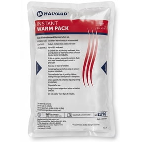 HALYARD Hot Compress Disposable Instant Warm Packs Heat Therapy Pain Relief 6 x 9 Inches Flocked, 24 Packs Per Case - 51776