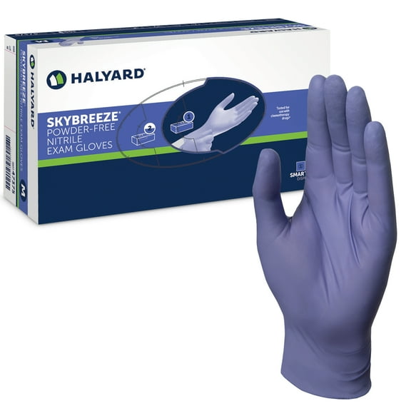 HALYARD SKYBREEZE Nitrile Exam Gloves, Powder-Free, 3.5 mil