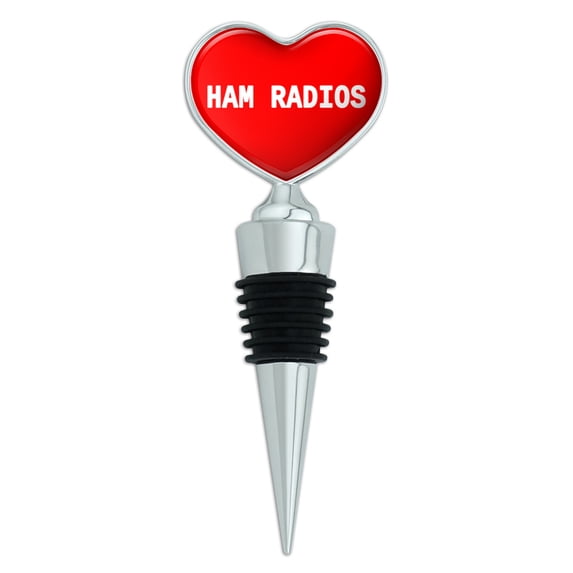 HAM Radios Heart Wine Bottle Stopper