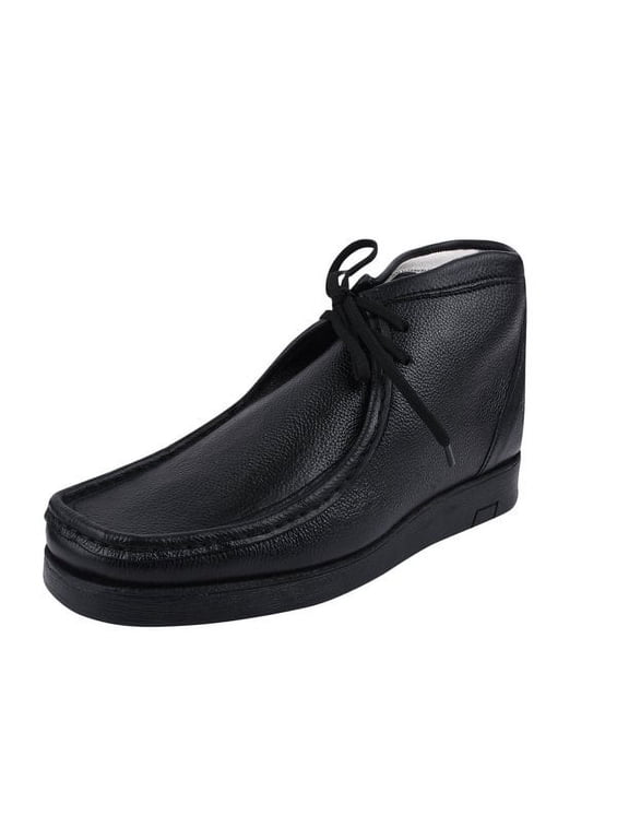 Men's Genuine Leather High Top Moc Toe Desert Chukka Male Casual Boots