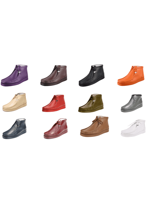 Men's Genuine Leather High Top Moc Toe Desert Chukka Male Casual Boots
