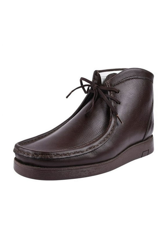 Men's Genuine Leather High Top Moc Toe Desert Chukka Male Casual Boots