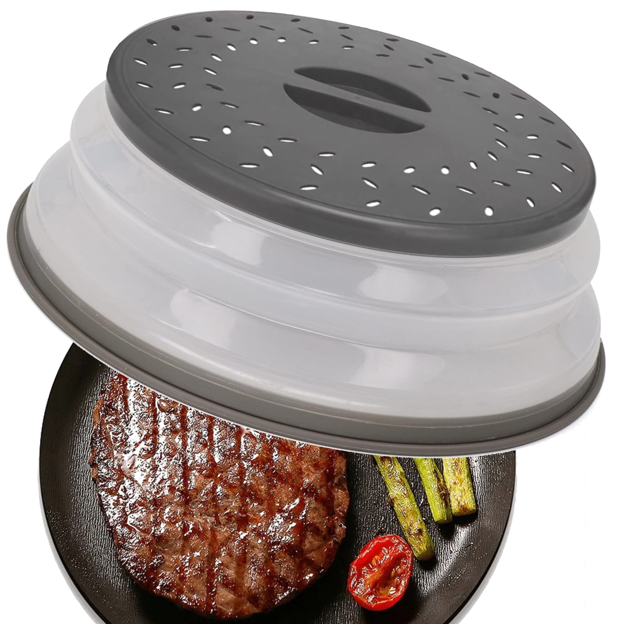 HAMCSTNF Microwave Splatter Cover, Collapsible Silicone Food Colander ...